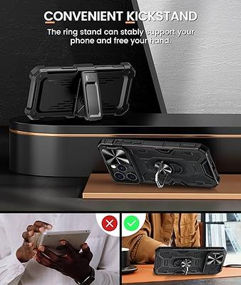  VEGO for iPhone 15 Plus Case, iPhone 15 Plus Kickstand Case  with Slide Camera Cover Built-in 360° Rotate Ring Stand Magnetic Shockproof  Phone Cover Case for iPhone 15 Plus 6.7 inches