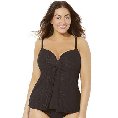 Plus Size Women's Bra Sized Sweetheart Underwire Tankini Top by