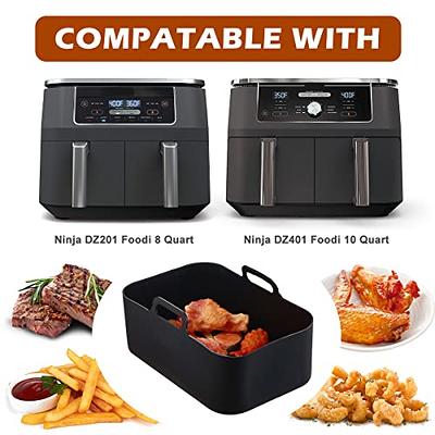 Air Fryer Liners, 2 Pack, 7.5'' Silicone Air Fryer Pot, Thickened Reusable Air Fryer Basket Fits 3QT-5QT Air Fryer, Heat-Resistant and Non-Stick Air