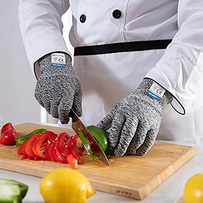 Dowellife 3 Pairs Cut Resistant Gloves Food Grade Level 5