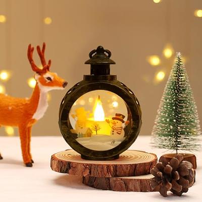 Christmas Flameless Candles Lanterns Decorative: Mini Lantern with Battery  Operated Tea Lights, Christmas Tree Ornaments, Table Centerpieces for