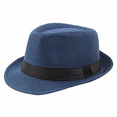 Straw Fedora Sun Hats for Men Women Short Brim Visor Beach Hats Summer ...