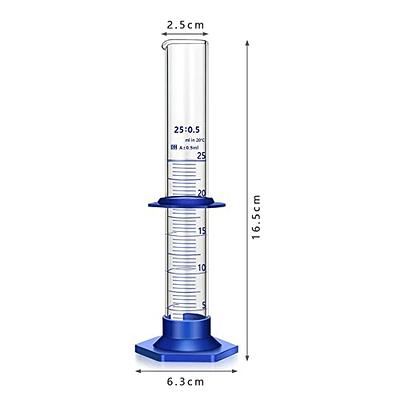 StonyLab 4-Pack Borosilicate Glass 100ml Heavy Wall Graduated Cylinder Measuring Cylinder - 100ml