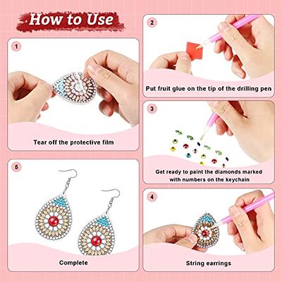 4 Pairs Diamond Painting Earring for Jewelry Making Diamond Art