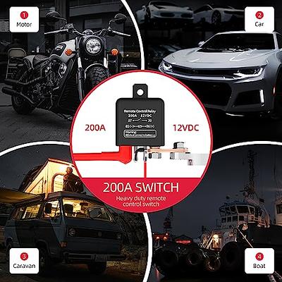 Remote Battery Disconnect Switch 12V Battery Relay Switch Dual Remote Car Battery  Disconnect Relay Anti-Theft Battery Shut Off