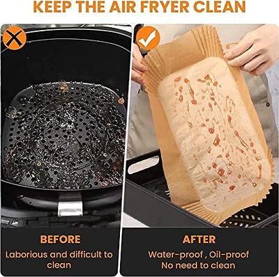 ctizne Disposable Air Fryer Paper Liners: 100PcS 8 Inch Square Liners for  Air Fryer, grease and Water Proof Non Stick Basket Parchment