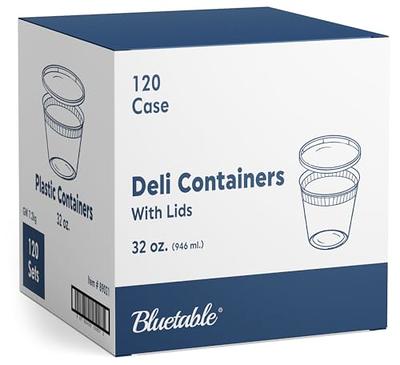 DuraHome - Deli food Storage Containers with Lids 32 oz, Quart Pack of 24  Leak-proof Freezer Safe Microwaveable Soup Storage Container - Clear  Plastic