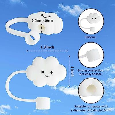 Straw Cover Cap for Stanley Cup,Silicone Straw Topper,10mm 0.4in Dust-Proof  Reusable Straw Tips Lids,Straw Tip Covers for Stanley Cups Accessories  (6pcs Cup Cloud Flower) 