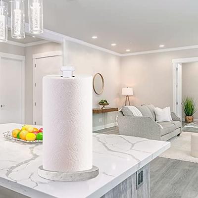 Paper Towel Holder Heavy Marble Base, Free Standing Paper Towel Holder  Countertop for Kitchen, Paper Towel Dispenser with Weighted Base, Brushed
