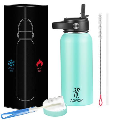  Zibtes 40 oz Insulated Water Bottle With Straw,3 Lids