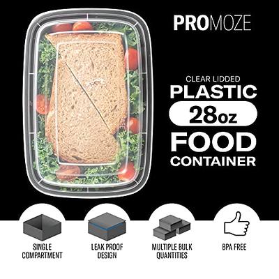 50-Pack Meal Prep Plastic Microwavable Food Containers for Meal Prepping with