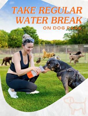 Gorilla Grip Leak Proof Portable Dog Water Bottle, Multifunction Design  with Bowl Cap, Food Grade Silicone, Dogs Drink Dispenser, for Puppy Walks