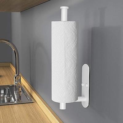 YIGII Adhesive Paper Towel Holder Under Cabinet - Stainless Steel Paper  Towel Rack Stick on Wall Mount for Kitchen, White - Yahoo Shopping