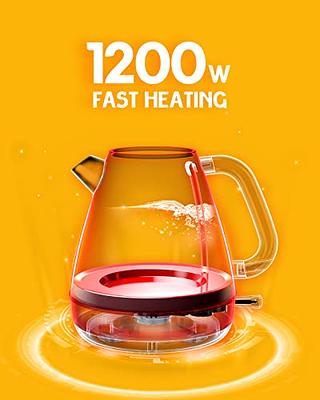 Hazel Quinn Retro Electric Kettle - 1.7 Liters / 57.5 Ounces Tea Kettle  with Thermometer, All Stainless Steel, Fast Boiling 1200 W, BPA-free