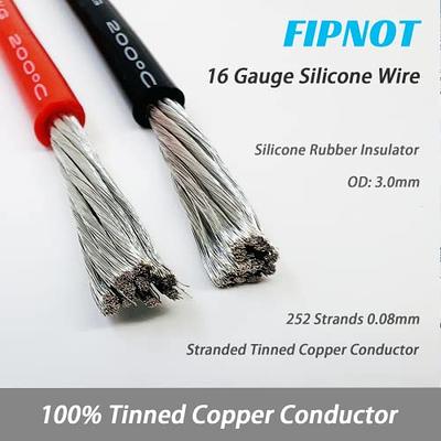 FIPNOT 16 AWG Wire 120ft, Flexible 16 Gauge Silicone Wire (6 Colors - Red,  Black, Blue, White, Yellow, Green Each 20ft) High Temp 16AWG Stranded  Tinned Copper Conductor Wire Automotive 392℉ 600V - Yahoo Shopping