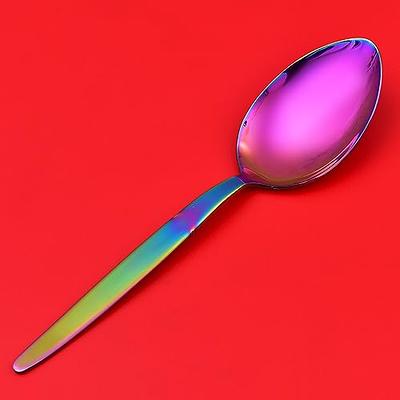 Stainless Steel Cooking Serving Spoon Sets with Plastic Handle 6PCs  (Multicolor)