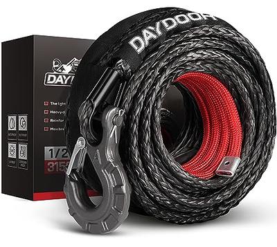 DAYDOOR 1/2'' x 92ft Synthetic Winch Rope, 31,500 Lbs Winch Rope Cable Kit, Winch  Line Replacement with Protective Sleeve and Heavy Duty Forged Winch Hook  for 4WD Off Road Truck - Yahoo Shopping