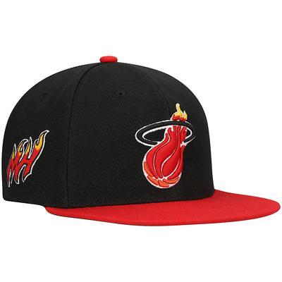 Men's Mitchell & Ness Red Miami Heat Hardwood Classics Big Face