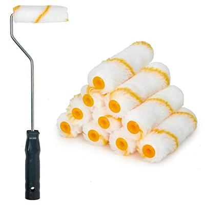 Paint Roller Kit 100pcs 4 Inch Fiber Small Paint Roller Brush with Handle -  Multicolor - Yahoo Shopping