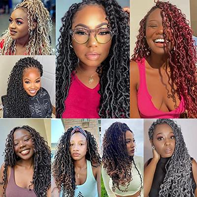 Goddess Locs Crochet Hair 12 Inch, 7 Packs Faux Locs Crochet Hair for Black  Women, Boho Locs Crochet Braids Pre Looped River Locs Crochet Hair with  Curly Ends (…