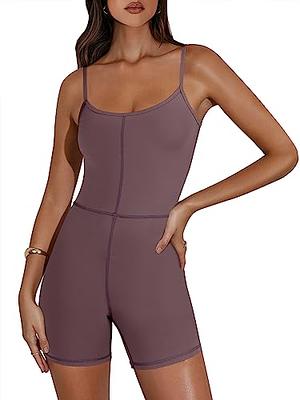 ANRABESS Women Unitard Bodysuit Shorts Jumpsuits Rompers One Piece Outfits  Sleeveless Backless Seamless Gym Yoga Workout Shapewear Bodycon Clothes  2024 1110zongse-M - Yahoo Shopping
