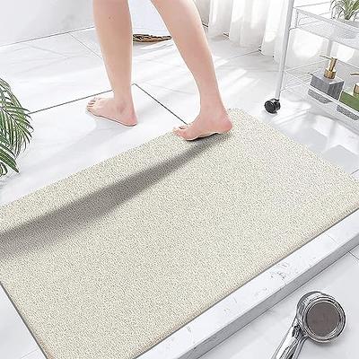 Shower Mat Bathtub Quick Drying PVC Loofah Black Rectangular 24x16