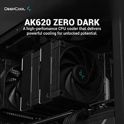 DeepCool AK620 High-Performance CPU Cooler, Dual-Tower Design, 2x 120mm  Fluid Dynamic Bearing Fans, 6 Copper Heat Pipes, 260W Heat Dissipation,  Black. 