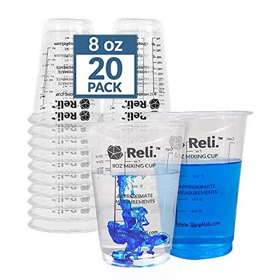 120 Pcs - Bulk Value) Reli. 8 oz Paint Mixing Cup/Resin Mixing Cups, Disposable Measuring Cups, Clear Plastic Mixing Cups for Paint, Epoxy Resin,  Pigments