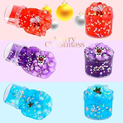 Christmas Slime Toy 3 Pack Clear Slime Kit Crystal Clear Slime Set