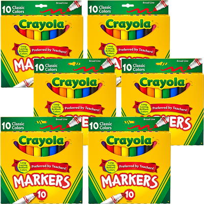 Crayola Kid's Markers, Broad Line, Assorted Colors, 12/Box (58-7712)