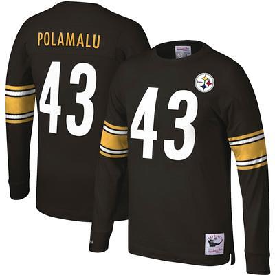 Men's Mitchell & Ness Troy Polamalu Black Pittsburgh Steelers 2008 Alternate Authentic Retired Player Jersey