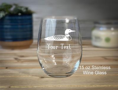 Personalized 15 oz. Stemless Wine Glass