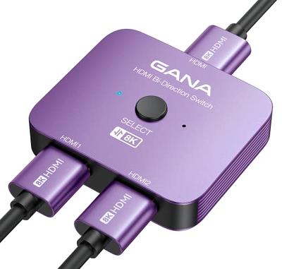 GANA HDMI 2.1 Switch, 8K HDMI Switcher Splitter 2 in 1 Out, Supports 4K@ 120Hz,8K@60Hz, 48Gbps Aluminum Bi-Directional Ultra HD HDMI Hub Compatible  with PS5/4,Xbox,Roku,Apple TV,Fire Stick - Yahoo Shopping