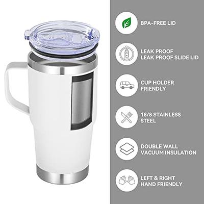 VEGOND 20 oz Tumbler Bulk with Handle Lid and Straw, Stainless Steel  Insulated Travel Coffee Mug Set, Spill Proof Double Wall Metal Tumblers  Cups