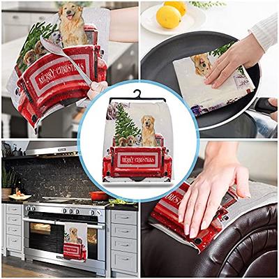 Durable Christmas Kitchen Dishcloth Towel Decorative Quick-drying Christmas  Cute Snowman Dish Cloth Hand Towel Kitchen