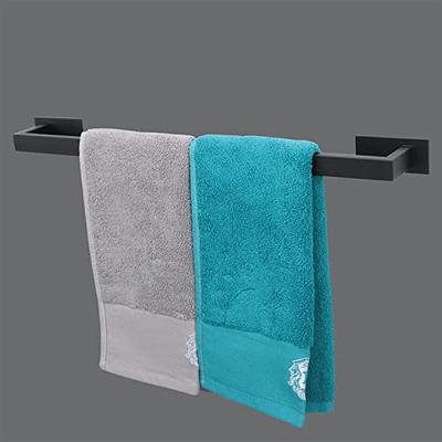 Self Adhesive Bathroom Towel Bar Bath Wall Shelf Rack Hanging Towel Stick  On Sticky Hanger Contemporary Style, White 