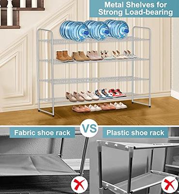 AOODA Long 2 Tier Shoe Rack for Closet Metal Wide Stackable Shoe Storage  Organizer for Entryway, Bedroom