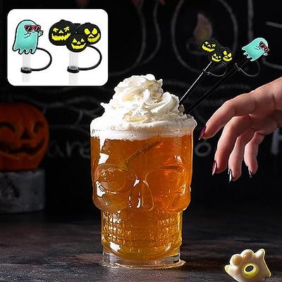 Kleeblatt Halloween Straw Covers Cap, 8pcs Cute Silicone Straws