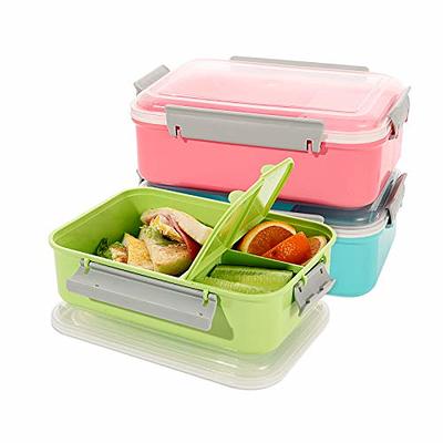 mzvcopm 4 Pack Snack Containers, Divided Bento Lunch Box with Transparent  Lids, Reusable Meal Prep Lunch Containers for Kids and Adults, No BPA, 4