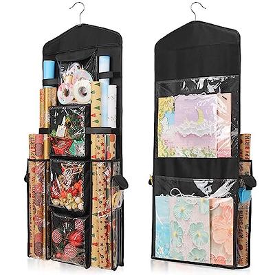 EXLIFBAG Wrapping Paper Storage, Gift Wrap Organizer Holder Double