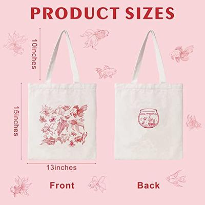 THEYGE Goldfish Canvas Tote Bag Aesthetic Cotton Canvas Bag for Women Gift  Vintage Cute Fish Tote Bag Reusable Grocery Bag Shopping Shoulder Bag Beach  Bag - Yahoo Shopping