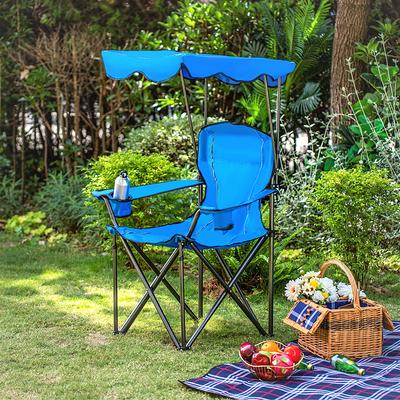 ALPHA CAMP Camp Chairs with Shade Canopy Chair Folding Camping Recliner  Support 350 LBS - AliExpress