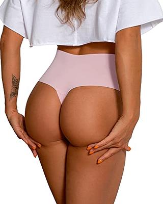 High Waisted Seamless Thongs for Women No Show Underwear for Lady