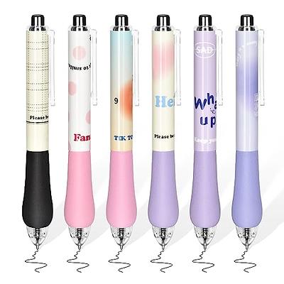 BAYTORY 5Pcs Cute Gel Pens, Quick Dry Ink Pen Fine Point Black Refills  0.5mm, Aesthetic Retractable Rolling Ball Pen Smooth Writing for School  Office