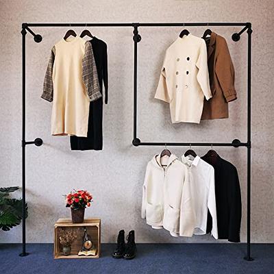 LANJIN Industrial Pipe Clothing Rack,Clothes Rack for Wardrobe