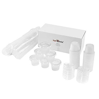  (125 Pack) 1-Ounce Plastic Portion Cups with Lids