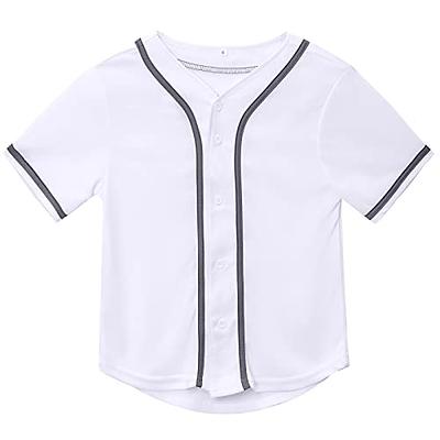  Custom Gray Baseball Jersey Button Down Shirt