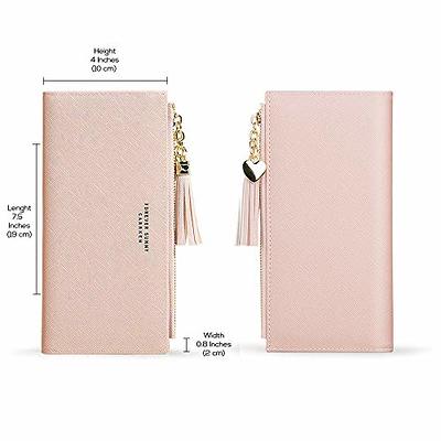 Wallets for Women Leather Cell Phone Case Holster Bag Long Slim Credit Card  Holder Cute Minimalist Coin Purse Thin Large Capacity Zip Clutch Handbag  Wallet for Girls Ladies (Apricot) at  Women's