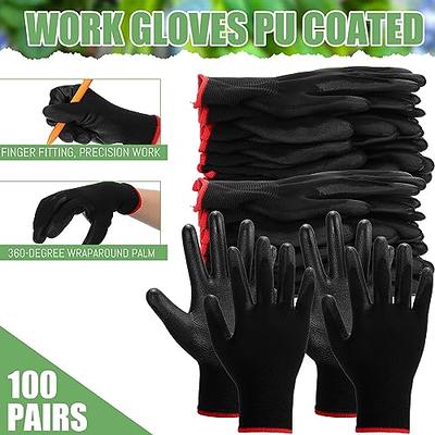  ANDANDA Safety Work Gloves, Seamless Knit Gardening Gloves with  PU Coated, Ideal Work Glove for Men, Warehouse, Garden, Black : Clothing