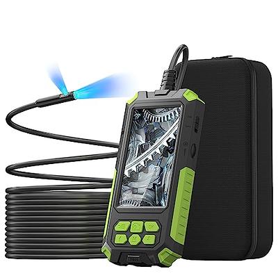 Endoscope with 360 Degree rotatable Lens,Digital Rotatable Borescope  Inspection Camera with 16.4ft Rigid Cable, IP68 Waterproof Snake Camera 8+1  LED